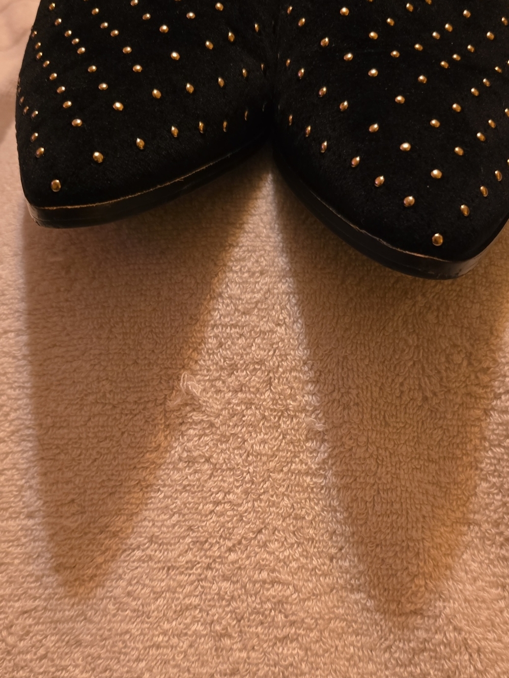 Shellys London Black Velvet Gold Studded Pointed Toe Mules 8.5 - Picture 12 of 13